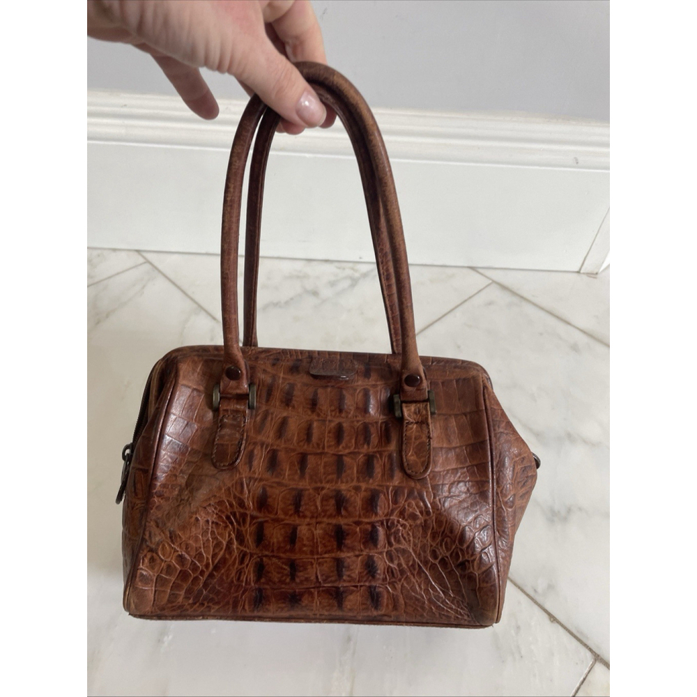 Tano, Brown Crocodile Leather Handbag - Picture 2 of 8